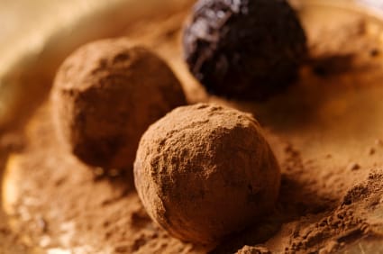 closeup of luxury truffles, shallow focus
