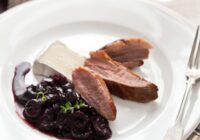 Duck Breast with Slathered Fresh Cherry Compote and Triple Cream Brie Cheese